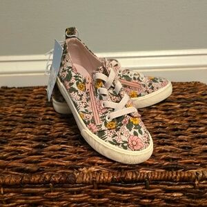 Cat & Jack NWT Girls Floral Canvas Sneakers Size 13 Toddler (Bin 1)